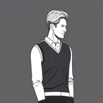 sleeveless dark grey sweater vest image